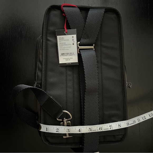 Tumi Gray, Black, and Red Higgins Ballistic Nylon Sling Bag - Picture 10 of 11